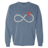Pi Day Funny Infinity Symbol Math Geek Infinite Sign Garment-Dyed Sweatshirt