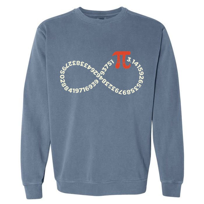 Pi Day Funny Infinity Symbol Math Geek Infinite Sign Garment-Dyed Sweatshirt
