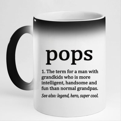 Pops Definition Funny Pops Grandpa 11oz Black Color Changing Mug