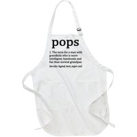 Pops Definition Funny Pops Grandpa Full-Length Apron With Pockets