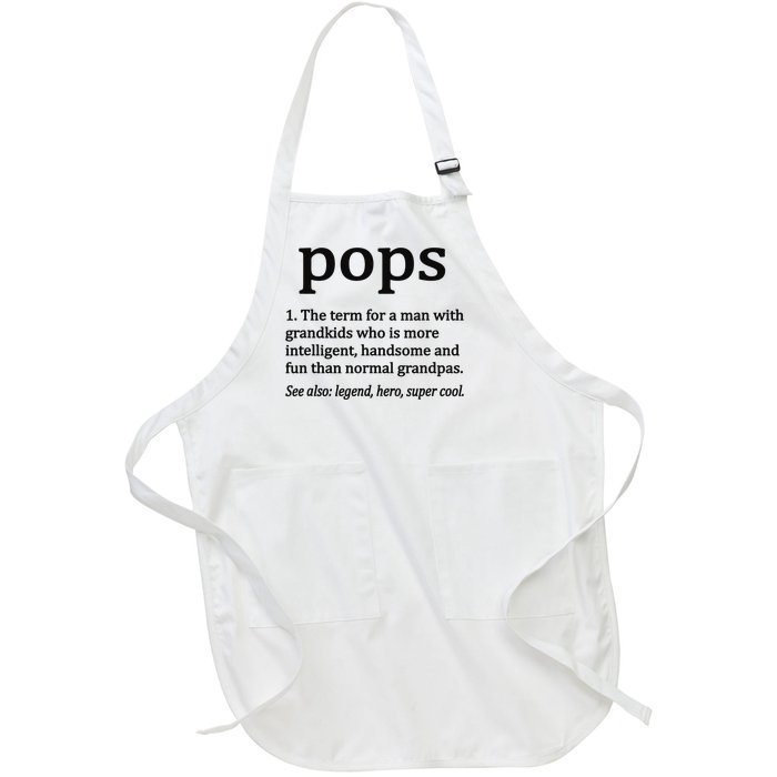 Pops Definition Funny Pops Grandpa Full-Length Apron With Pockets