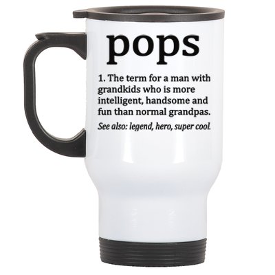 Pops Definition Funny Pops Grandpa Stainless Steel Travel Mug