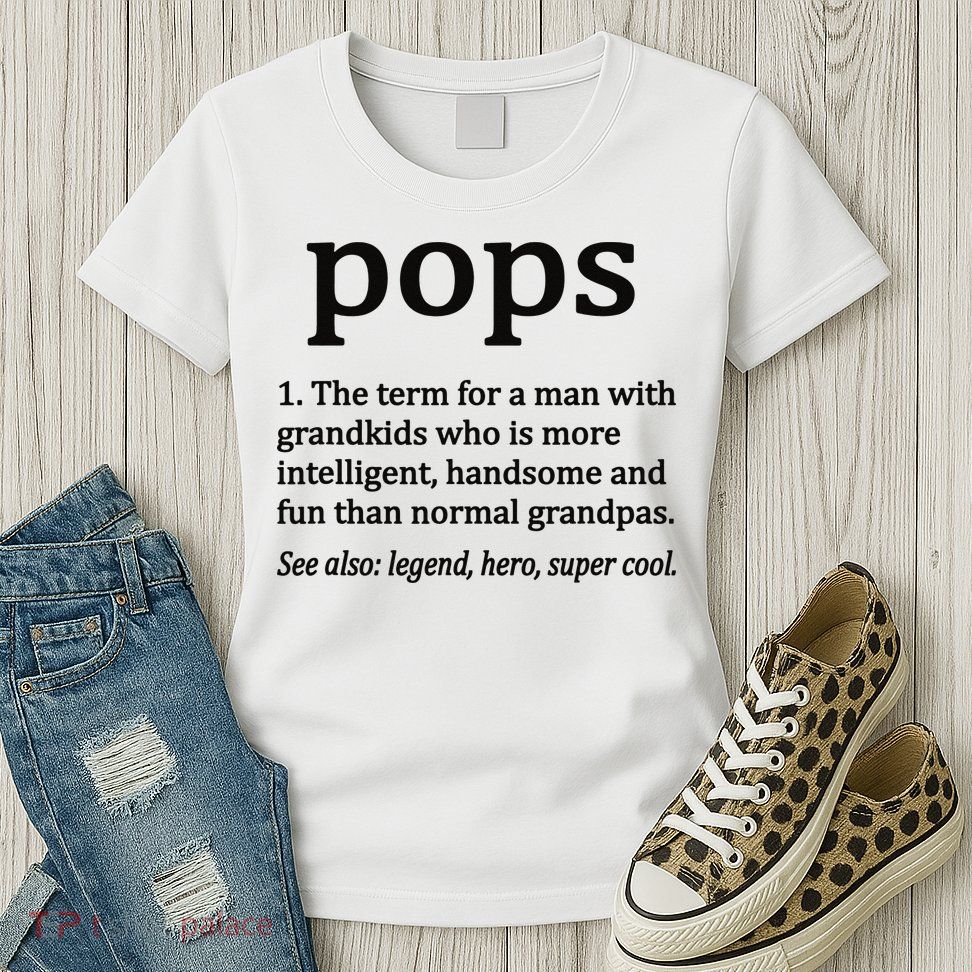 Pops Definition Funny Pops Grandpa Womens T-Shirt