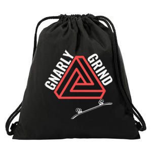 ProSkateboard Design for Athletes and Gnarly Grinders Drawstring Bag