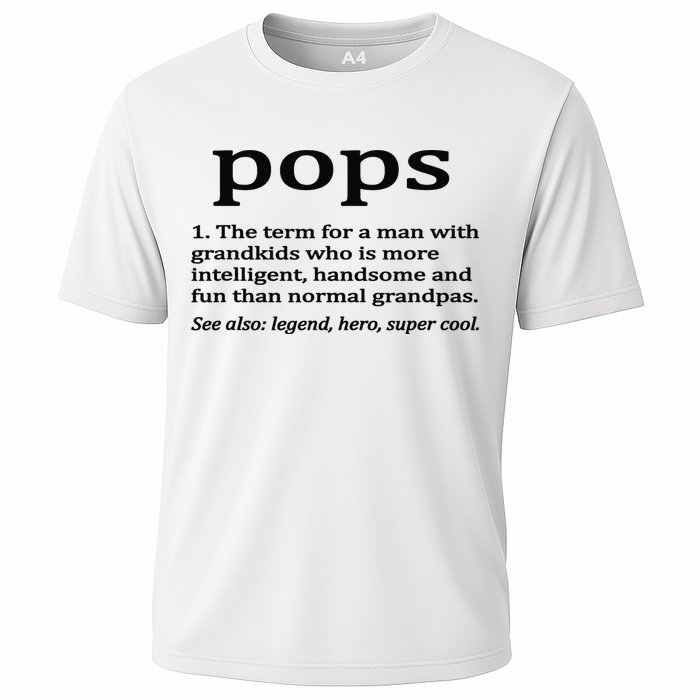 Pops Definition Funny Pops Grandpa Cooling Performance Crew T-Shirt