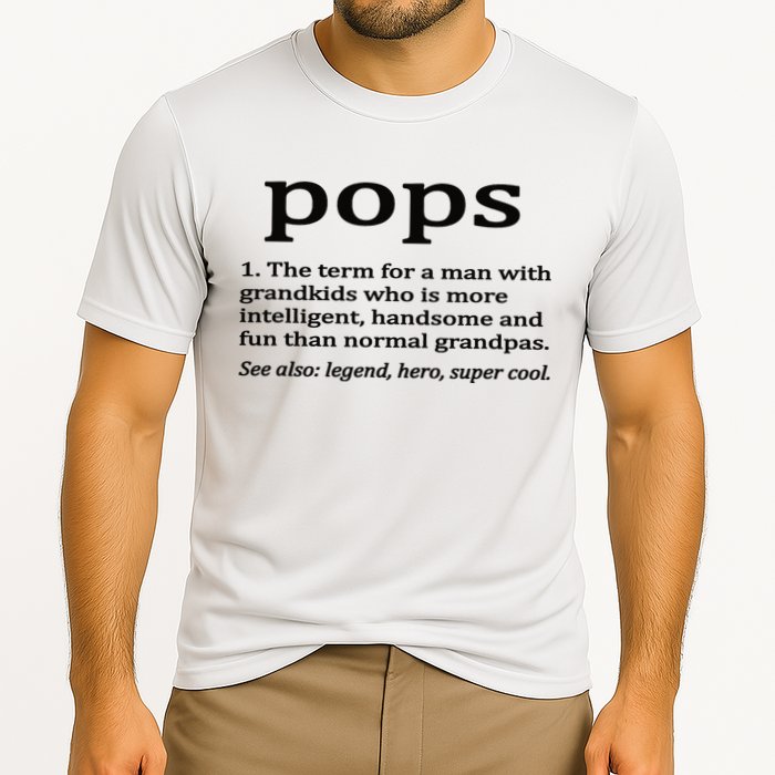 Pops Definition Funny Pops Grandpa Cooling Performance Crew T-Shirt