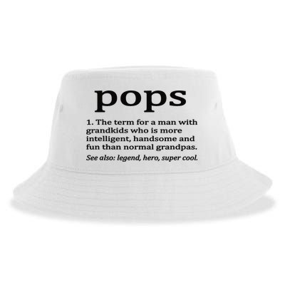 Pops Definition Funny Pops Grandpa Sustainable Bucket Hat