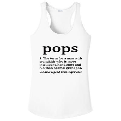 Pops Definition Funny Pops Grandpa Ladies PosiCharge Competitor Racerback Tank