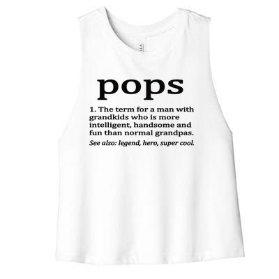 Pops Definition Funny Pops Grandpa Women's Racerback Cropped Tank