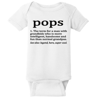 Pops Definition Funny Pops Grandpa Baby Bodysuit