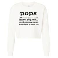 Pops Definition Funny Pops Grandpa Cropped Pullover Crew