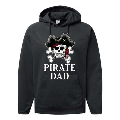 Pirate Dad Funny Halloween Costume Pirate Family Matching Performance Fleece Hoodie