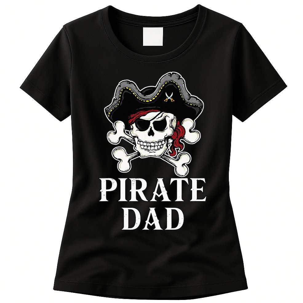 Pirate Dad Funny Halloween Costume Pirate Family Matching Womens T-Shirt