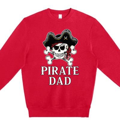 Pirate Dad Funny Halloween Costume Pirate Family Matching Premium Crewneck Sweatshirt