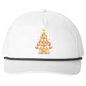 Pizza & Donut Funny Christmas Tree Merry Xmas Crustmas Light Snapback Five-Panel Rope Hat