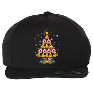 Pizza & Donut Funny Christmas Tree Merry Xmas Crustmas Light Wool Snapback Cap