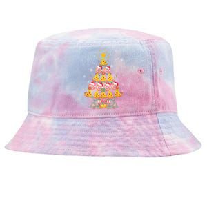 Pizza & Donut Funny Christmas Tree Merry Xmas Crustmas Light Tie-Dyed Bucket Hat