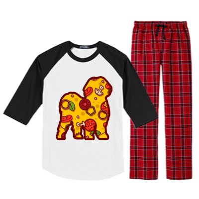 Pizza Dog Funny Pizza Shih Tzu Dog Premium Raglan Sleeve Pajama Set