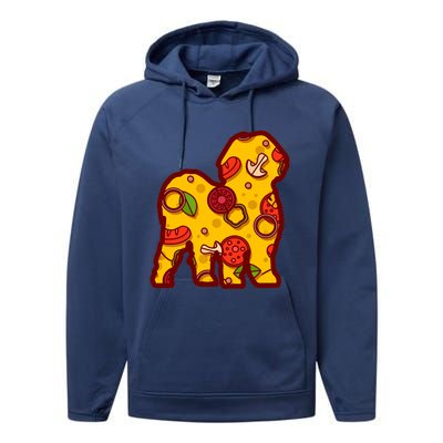 Pizza Dog Funny Pizza Shih Tzu Dog Premium Performance Fleece Hoodie