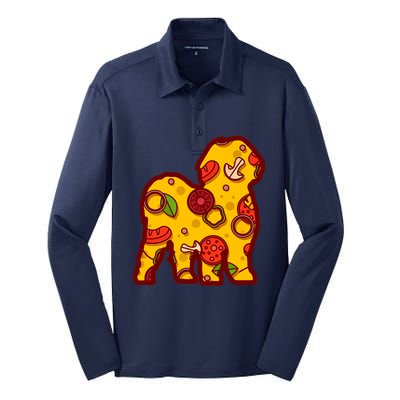 Pizza Dog Funny Pizza Shih Tzu Dog Premium Silk Touch Performance Long Sleeve Polo