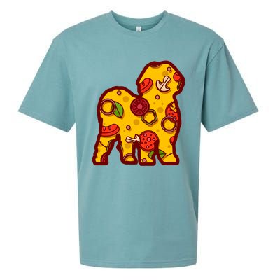 Pizza Dog Funny Pizza Shih Tzu Dog Premium Sueded Cloud Jersey T-Shirt