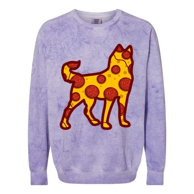 Pizza Dog Funny Pizza Siberian Husky Dog Premium Colorblast Crewneck Sweatshirt