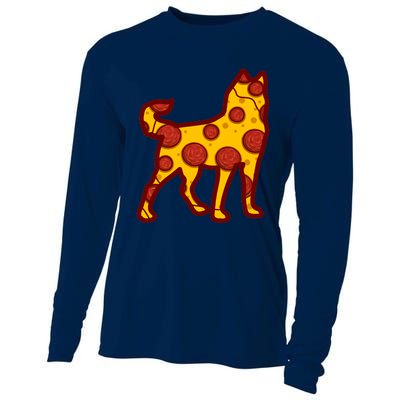 Pizza Dog Funny Pizza Siberian Husky Dog Premium Cooling Performance Long Sleeve Crew