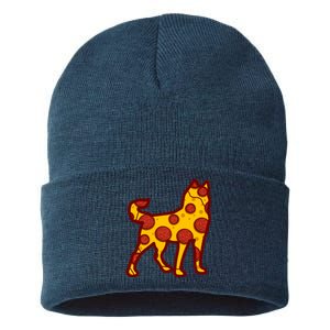 Pizza Dog Funny Pizza Siberian Husky Dog Premium Sustainable Knit Beanie