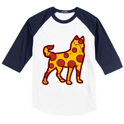 Pizza Dog Funny Pizza Siberian Husky Dog Premium Baseball Sleeve Shirt