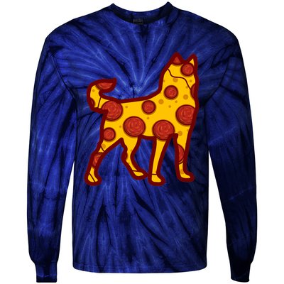 Pizza Dog Funny Pizza Siberian Husky Dog Premium Tie-Dye Long Sleeve Shirt