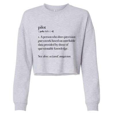 Pilot Definition Fly Airplane Funny Aircraft Aviation Gift Cropped Pullover Crew