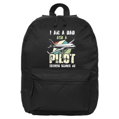 Pilot Dad Funny Pilot Father Pilot Fathers Day Gift 16 in Basic Backpack