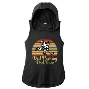 Pucking Dad Fathers Day Funny Gift Best Pucking Dad Ever Gift Ladies PosiCharge Tri-Blend Wicking Draft Hoodie Tank