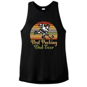 Pucking Dad Fathers Day Funny Gift Best Pucking Dad Ever Gift Ladies PosiCharge Tri-Blend Wicking Tank