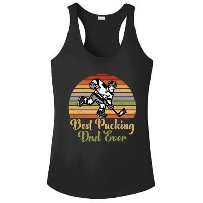 Pucking Dad Fathers Day Funny Gift Best Pucking Dad Ever Gift Ladies PosiCharge Competitor Racerback Tank