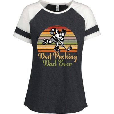 Pucking Dad Fathers Day Funny Gift Best Pucking Dad Ever Gift Enza Ladies Jersey Colorblock Tee