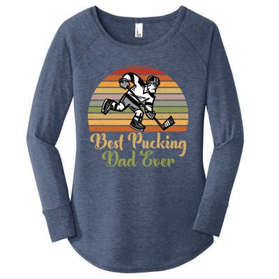 Pucking Dad Fathers Day Funny Gift Best Pucking Dad Ever Gift Women's Perfect Tri Tunic Long Sleeve Shirt