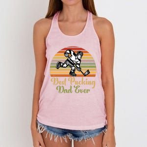 Pucking Dad Fathers Day Funny Gift Best Pucking Dad Ever Gift Women's Knotted Racerback Tank