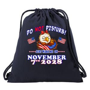 Pro Democracy Fourth July 4th Sarcastic Election Eagle 2028 Drawstring Bag