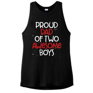 Proud Dad Funny Gift Twin Father Dad Of Two Fatherhood Pride Meaningful Gift Ladies PosiCharge Tri-Blend Wicking Tank