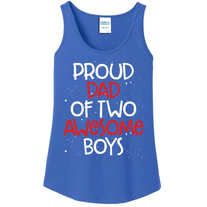 Proud Dad Funny Gift Twin Father Dad Of Two Fatherhood Pride Meaningful Gift Ladies Essential Tank