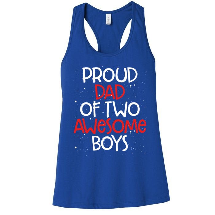 Proud Dad Funny Gift Twin Father Dad Of Two Fatherhood Pride Meaningful Gift Women's Racerback Tank