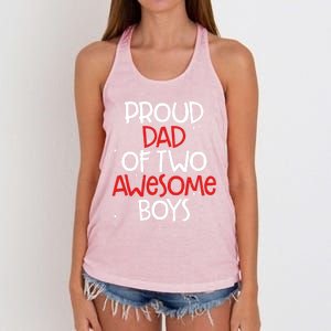 Proud Dad Funny Gift Twin Father Dad Of Two Fatherhood Pride Meaningful Gift Women's Knotted Racerback Tank