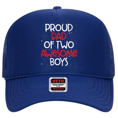 Proud Dad Funny Gift Twin Father Dad Of Two Fatherhood Pride Meaningful Gift High Crown Mesh Back Trucker Hat