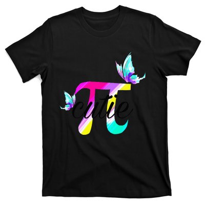 Pi Day Funny Cute Cutie Pi Pretty Math Butterfly Pi T-Shirt