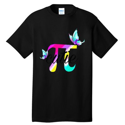 Pi Day Funny Cute Cutie Pi Pretty Math Butterfly Pi Tall T-Shirt