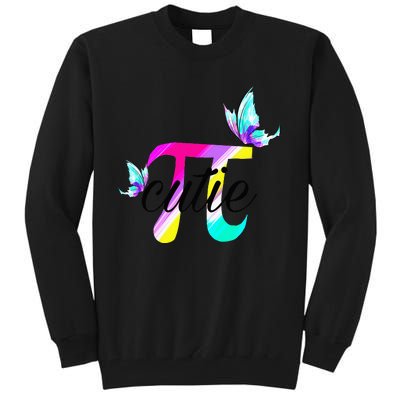 Pi Day Funny Cute Cutie Pi Pretty Math Butterfly Pi Tall Sweatshirt