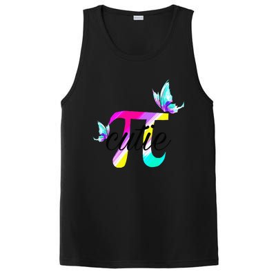 Pi Day Funny Cute Cutie Pi Pretty Math Butterfly Pi PosiCharge Competitor Tank