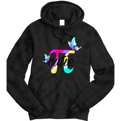 Pi Day Funny Cute Cutie Pi Pretty Math Butterfly Pi Tie Dye Hoodie