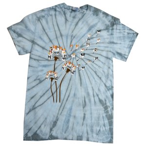 Papillon Dogs Flower Fly Dandelion Dog Mama Dog Lover Tie-Dye T-Shirt